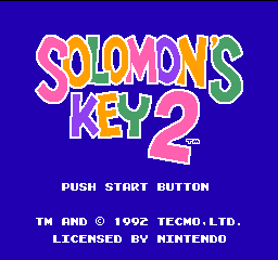 Solomon's Key 2 (Europe) Title Screen